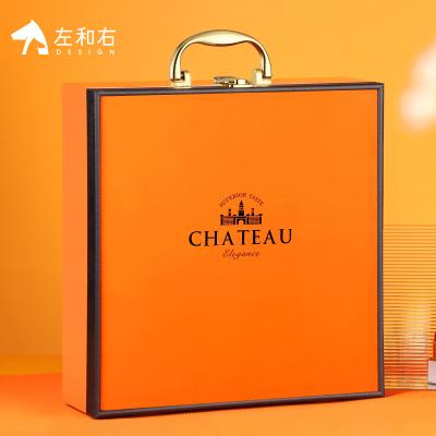 China Custom Recyclable Luxury High Quality Colorful Wooden 2 Bottle Glasses Wine Gift Packaging Rigid Wooden Wine Box for sale