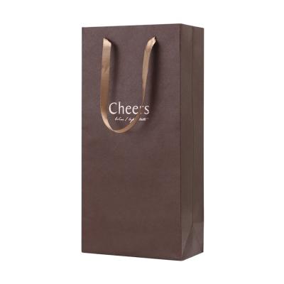 China Luxury Customized Recyclable Eco-Friendly Logo Stand-Up Pouch Single Wine Gift Wine Bag for sale