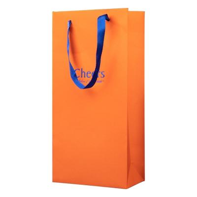 China Luxury Customized Recyclable Logo Recyclable Stand-Up Pouch 2 Bottles Wine Gift Wine Packaging Bag for sale