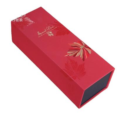 China Low MOQ Wine Bottle Foldable Cardboard Paper Box Wine Gift Box Handmade Wholesale Cheap Packaging Box for sale