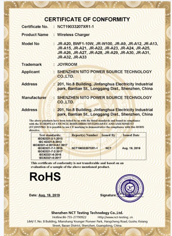 RoHS - Guangzhou Ijoyroom Electronics Technology Co., Ltd.