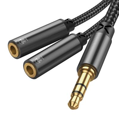 China COMPUTER Joyroom Earphone Cable 3.5mm Male To 2 Female 2 In 1 Splitter 0.2M Cable Support Audio Voice Call for sale