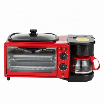 China Hotel New 3 in 1 Breakfast Maker for Family Use Toaster Oven Black Powder Coating Body Electric Breakfast Make for sale