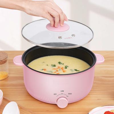 China Multifunctional Temperature Control 3L Round Lid Glass Plastic Handles Multifunction Electric Cooker Hot Pot for sale