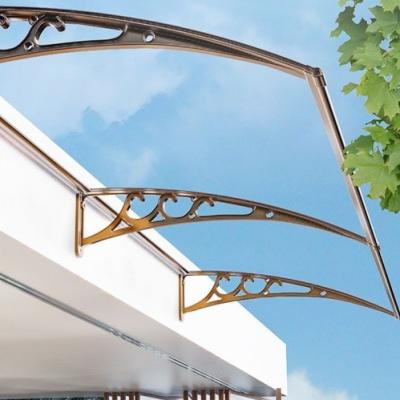 China Polycarbonate Sheet Waterproof Window Canopy with 1000mm Width and Black Bracket Color for sale