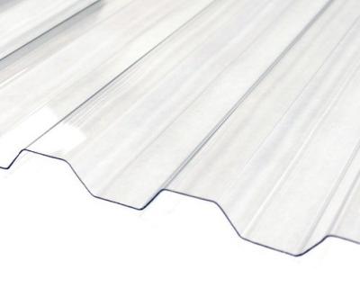 China UV-bescherming 50um 0,8 mm polycarbonaat doorzichtig gegolfd golvend dakplaat Te koop