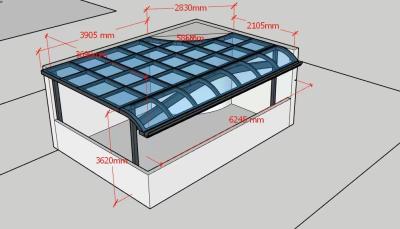 China Customized Aluminium  support awning with Polycarbonate sheet roofs factory from China for sale