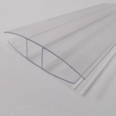 China Colorful polycarbonate profile H for polycarbonate sheet pc profile H with anti-UV coating suitable for 4mm 6mm 8mm 10mm for sale