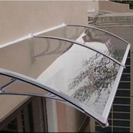 China 1000 mm soporte de plástico transparente sólido de policarbonato Awning de ventana Protección anti-UV en venta