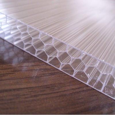 China 8 mm tot 12 mm honingraat polycarbonaat holle plaat voor superieure thermische isolatie en UV-bescherming Te koop