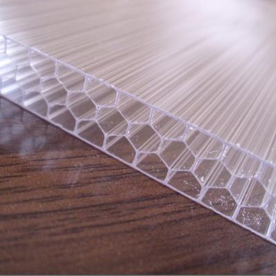 China 3mm-20mm Modern Design PC Multilayers Honeycomb Sheet voor architectuur en bouw tegen zware regen Te koop