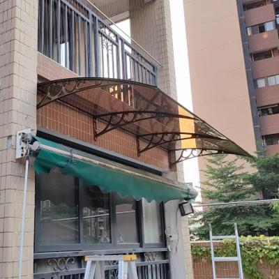 China Bescherm uw deur en toegangsgebied met aluminium beugel Brons polycarbonaat PC massief vel Canopy Sterk impactbestendige en UV-bestendige Te koop