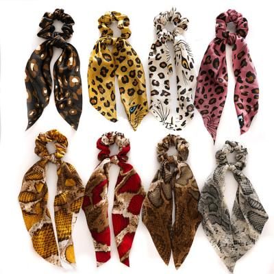 China Fashion Leopard Ribbon Hair Rope Girls Hair Tie Spring Print Women Hair Accessories for sale