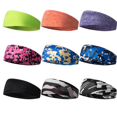 China Custom Wholesale Sublimation Sports Headband Fashion Sweat Hair Band Elastic Elasticity Cooling Headbands For Fitness for sale