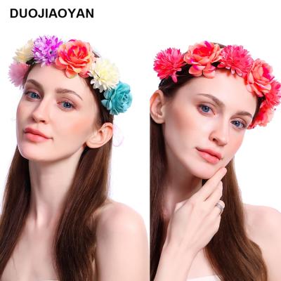 China DUOJIAOYAN original 2019 fashionable fashion artificial flower crown flower headpiece wedding wedding flower headpiece for sale