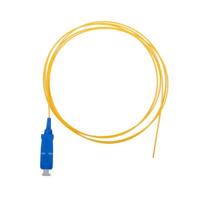 China FTTH FTTB FTTX Network Wasp 0.9mm 9/125 SM SC UPC/PC Simplex Tight Buffer Fiber Optic Pigtail for sale