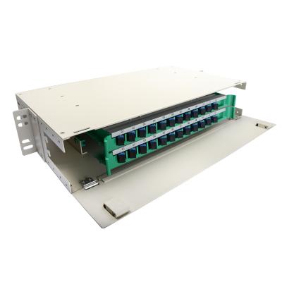 China FTTH FTTB FTTX Network 19 Inch 2U Fiber Optic Distribution Frame Rack ODF SC 24 Core ODU Distribution Unit for sale