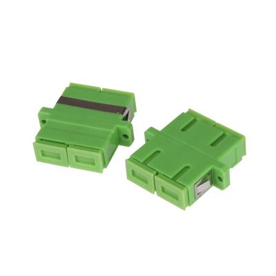 China SC-SC APC Duplex Green Color 2core Fiber Optic Adapter SC APC Dual Port Adapter for sale