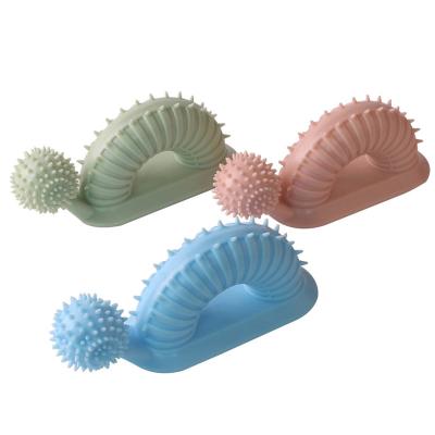 China Eco-Friendly Stocked Super Durable TPR Snail Shape Dog Chew Toothbrush Eco-Friendly Toothbrush Toy for sale