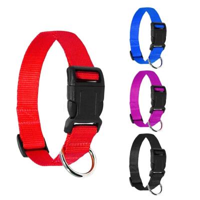 China Cheap Custom OEM Price Pet Accessories Soft Plain Nylon Adjustable Dog Collars Personalized Pet Collars for sale