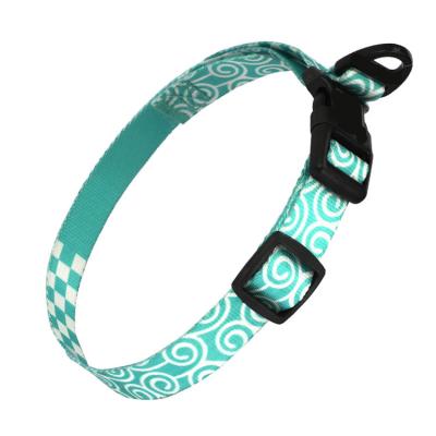 China Lights OEM Luxury Adjustable Pet Dog Collar and Leash Nylon Printed Set for sale