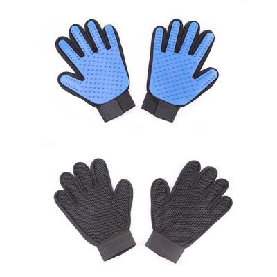 China Custom Stocked Silicone Pet Hair Remover Cleaning Gloves Pet Grooming Glove for Dogs and Cats for sale