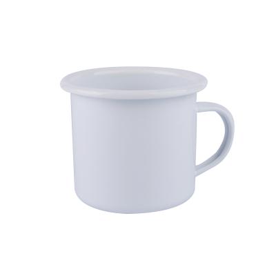 China 8cm Small Plain White Cheap Cups Viable Guaranteed Quality Metal Wine/Tea/Coffee/Milk Enamel Mugs for sale