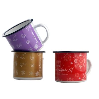 China Viable Christmas Gift Funny Enamel Mugs Cheap Price Enamel Personalized Mugs With High Quality for sale