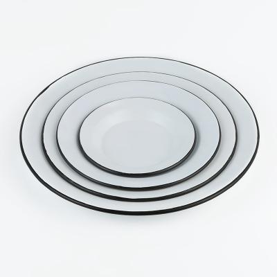 China Viable Multiple Sizes Available Enamel Dinner Dishes Cheap Supermarket Buying Dinner Dishes White for sale