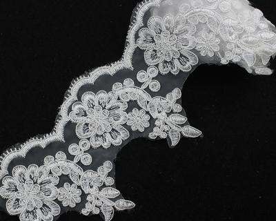 China Viable Wholesale High Quality Bridal Embroidered Bridal Dress Lace Trim For Dress Textile Home Curtain for sale