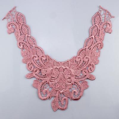 China Lace 2022 Viable Garment Collar Applique Polyester Embroidery Neck Lace Collar Accessory For Dress for sale