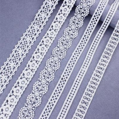 China Cotton Viable French Fancy Webbing Ribbon Trim Embroidery Trim Water Soluble French Guipure Lace Trim for sale