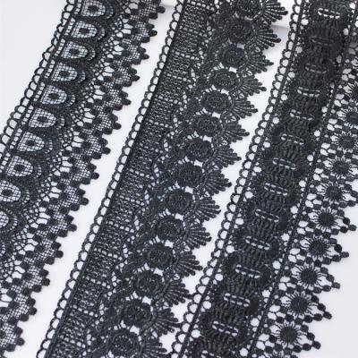 China Viable Black Cotton Lace Ribbon Lace Trims Cotton-Lace-Trim Dress Sewing Crafts for sale