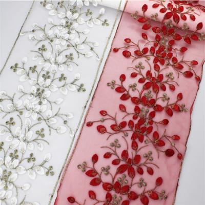 China Sustainable High Quality 3D Lace Multicolor Tulle Flower Fabric for sale