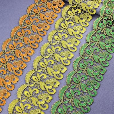 China Viable Wholesale African Gold Factory Metallic Lace Trim Rhinestone For Garment Color Border Trimmings Design Exquisite Trimming for sale