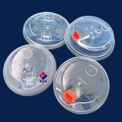 China 80 90 95mm Thick Material Disposable Plastic Cup Lids for sale