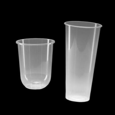 China Sustainable Hard 90mm PP Cup Reusable Plastic Bubble Tea Cups for sale