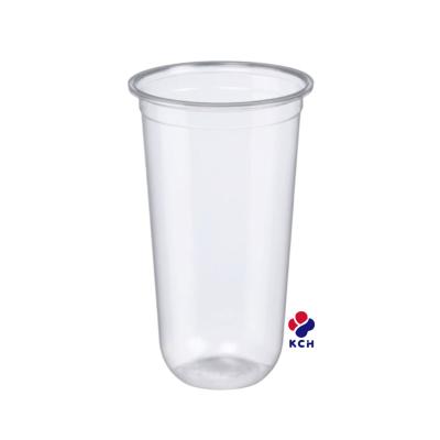 China Logo Printed Viable PP Cup U Shaped Plastic Cups 500ml U Shape Bubble Tea Cup for sale