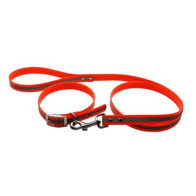 China Durable Fluorescent Reflective TPU Dog Collars And Leashes Set for sale