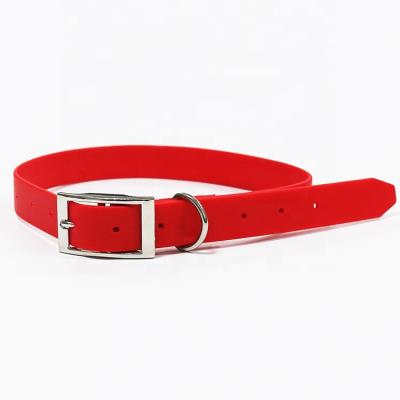 China 2020 Leather Texture Pet Collar PVC Coatd Webbing Viable Waterproof Dog Collars for sale