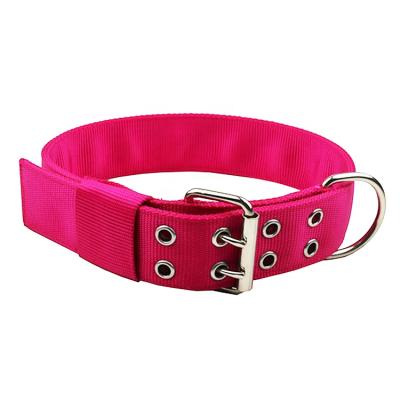 China Simple Viable Private Label Nylon Pet Collars Stitch Bull Dog Collars for sale