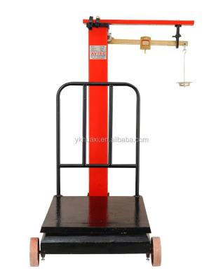 China Mechanical balance beam scale100kg 300kg 500kg cast iron beam scale balance beam mechanical balance platform for sale