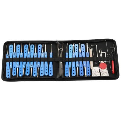 China Civil Lock HUK 30pcs Single Hook Lock Picks For Home Lock Set Locksmith Practice Tools HUK 30pcs Blue Handle Single Hook Set for sale