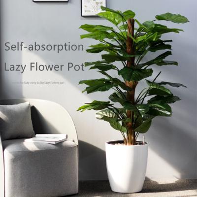 China Modern Automatic Suction Flower Pot Indoor Plant Grower Lazy Plastic Flower Pot Large for sale