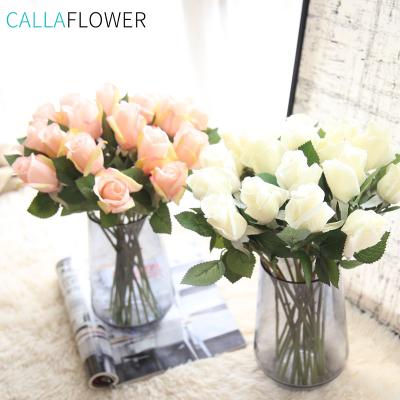 China Artificial Floral Wedding Backdrops Eco-friendly Home Occasion Wedding Single Stem Silk Roses For Decoration MW43625 for sale