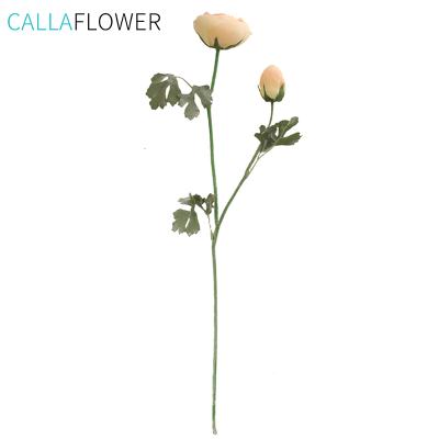 China Eco-friendly Faux Wedding Flower Branches Single Ranunculus Artificial Silk Flower GF15636 for sale