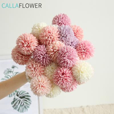 China Natural Touch Ball Artificial Flowers Long Stem Beautiful Colorful Dandelion Silk Flower Branch for sale