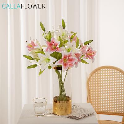 China Modern Popular Wedding Decoration Artificial Lily Flower MW31587 Silk Flowers for sale