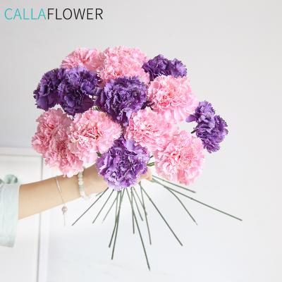 China Natural Artificial Touch Mother's Day Flower Simulated Long Stem Carnation Spray for sale