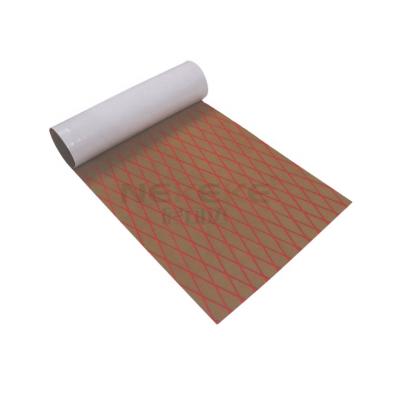 China NEKEKE Modern 6mm Light Brown+Reds+Diamond on Boat Exterior Yacht Marine EVA Deck Foam Sheet Composite Decking for sale